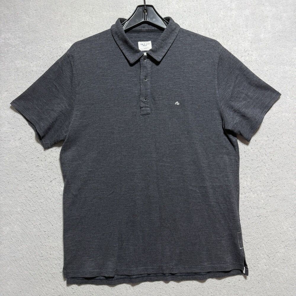 Rag & Bone Polo Short Sleeve Men’s XL Gray Breathable Stretch Standard Issue